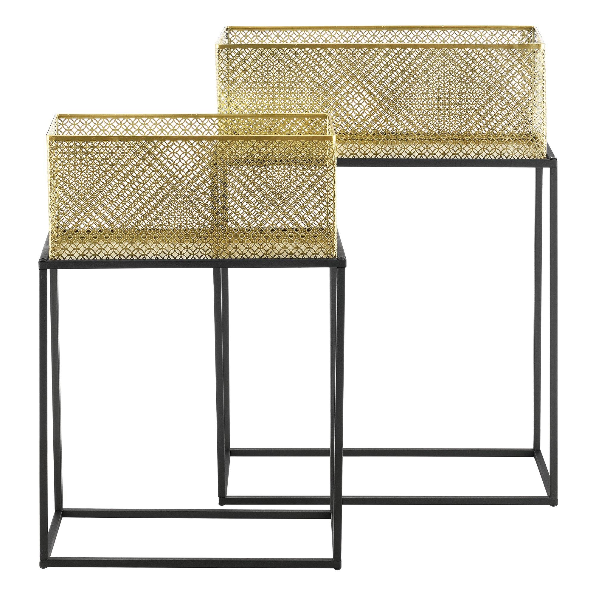 Helloshop26 - Lot de 2 supports de plante noir laiton - Imagen 1