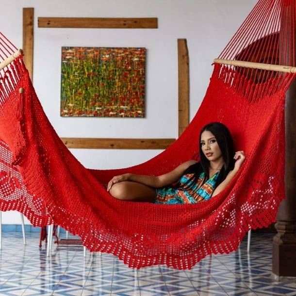Hamac Del Sol - Hamac à barre Deluxe Chinandega L Rouge- Hamac del Sol - Image 3
