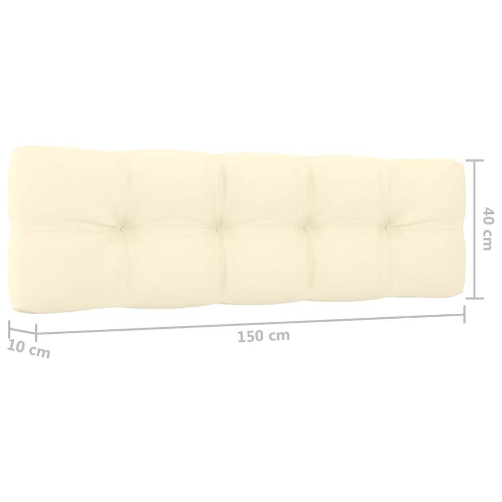 Helloshop26 - Banc de jardin meuble de patio d'extérieur terrasse avec coussins crème 179 x 76 x 76 cm pin imprégné - Imagen 5