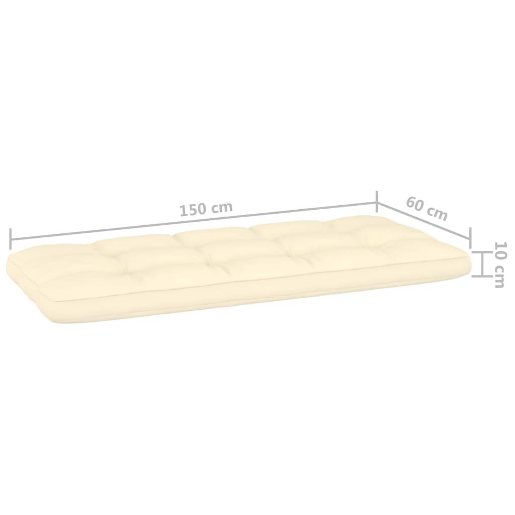 Helloshop26 - Banc de jardin meuble de patio d'extérieur terrasse avec coussins crème 179 x 76 x 76 cm pin imprégné - Imagen 6