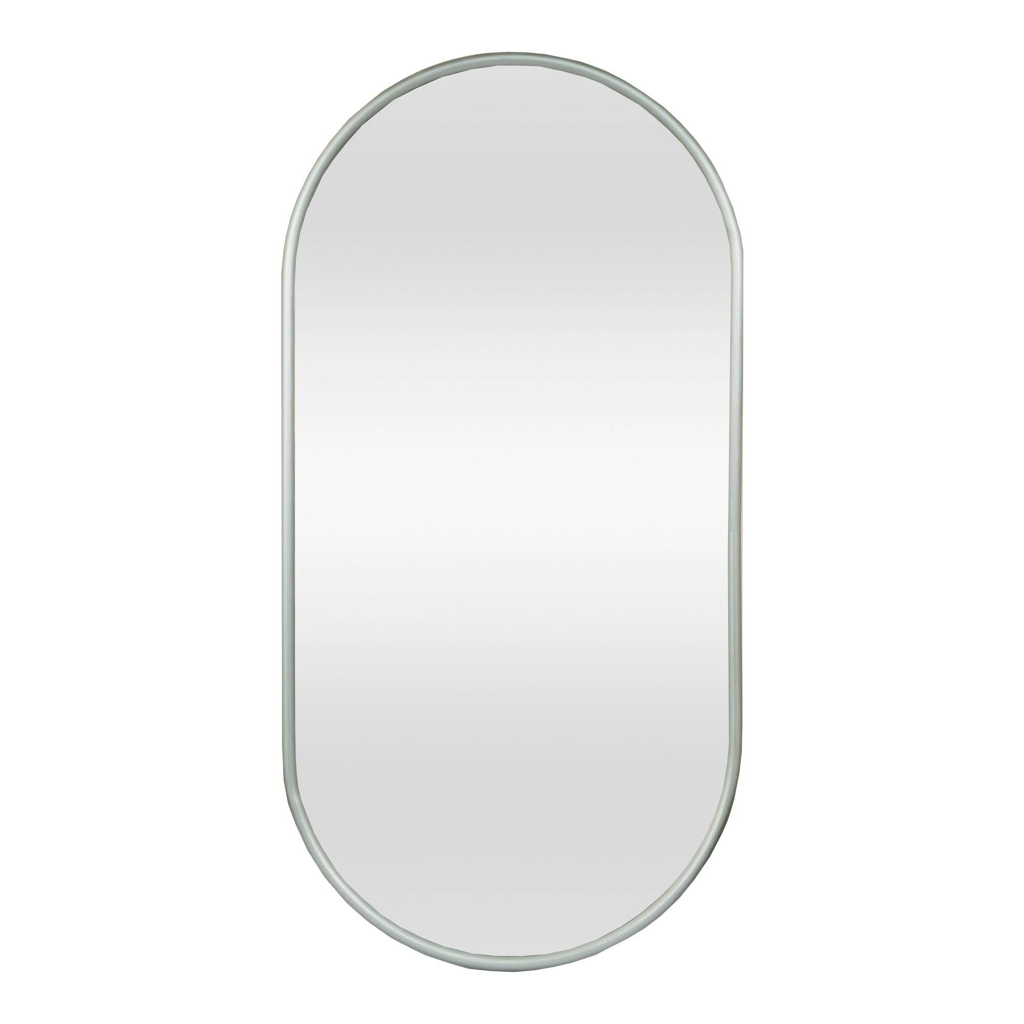 Helloshop26 - Miroir mural ovale 30 x 60 cm gris graphite - Imagen 2