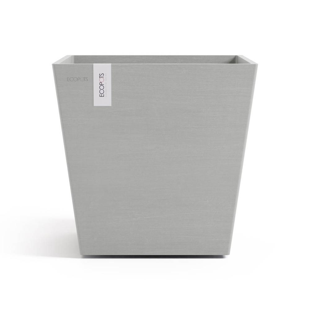 Ecopots - Pot Carré Rotterdam 35 Blanc Gris + réservoir d'eau - 35,2 x 35,2 x H. 34 cm - 30 L ECOPOTS - Imagen 2