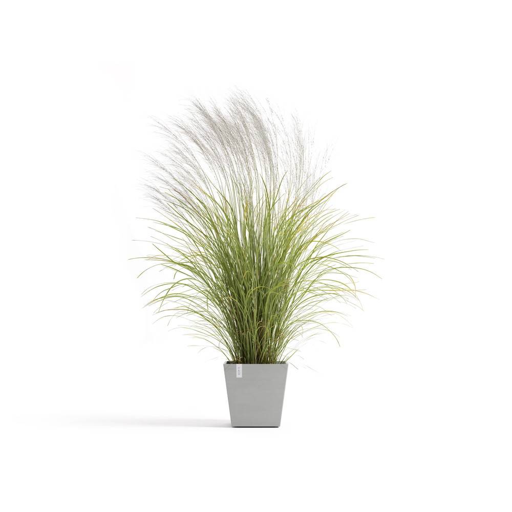 Ecopots - Pot Carré Rotterdam 35 Blanc Gris + réservoir d'eau - 35,2 x 35,2 x H. 34 cm - 30 L ECOPOTS - Imagen 1