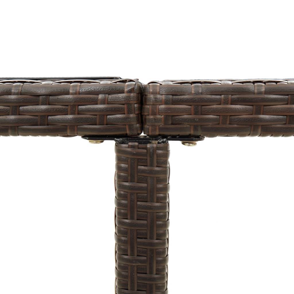 PANGIVO - Table de jardin résine tressée verre marron 109 x 107 x 74 cm - PANGIVO - Image 6