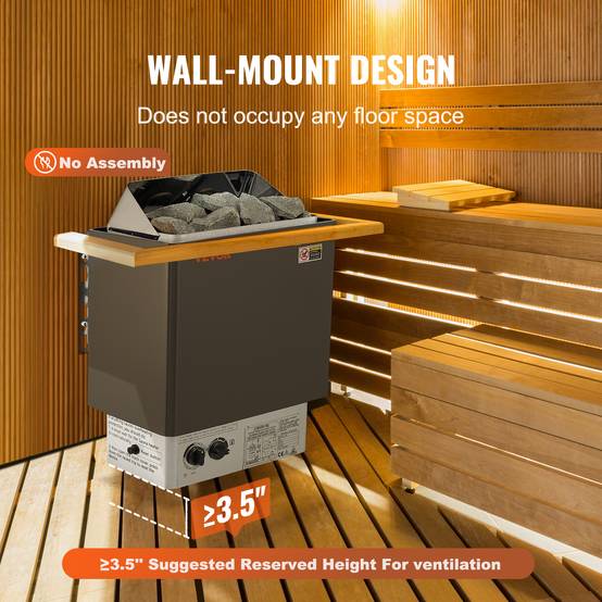 VEVOR Poêle Sauna Électrique 8 kW Contrôleur Intégré Spa Domestique pour 8-12 m³ - Image 6