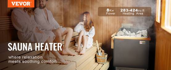 VEVOR Poêle Sauna Électrique 8 kW Contrôleur Intégré Spa Domestique pour 8-12 m³ - Image 9