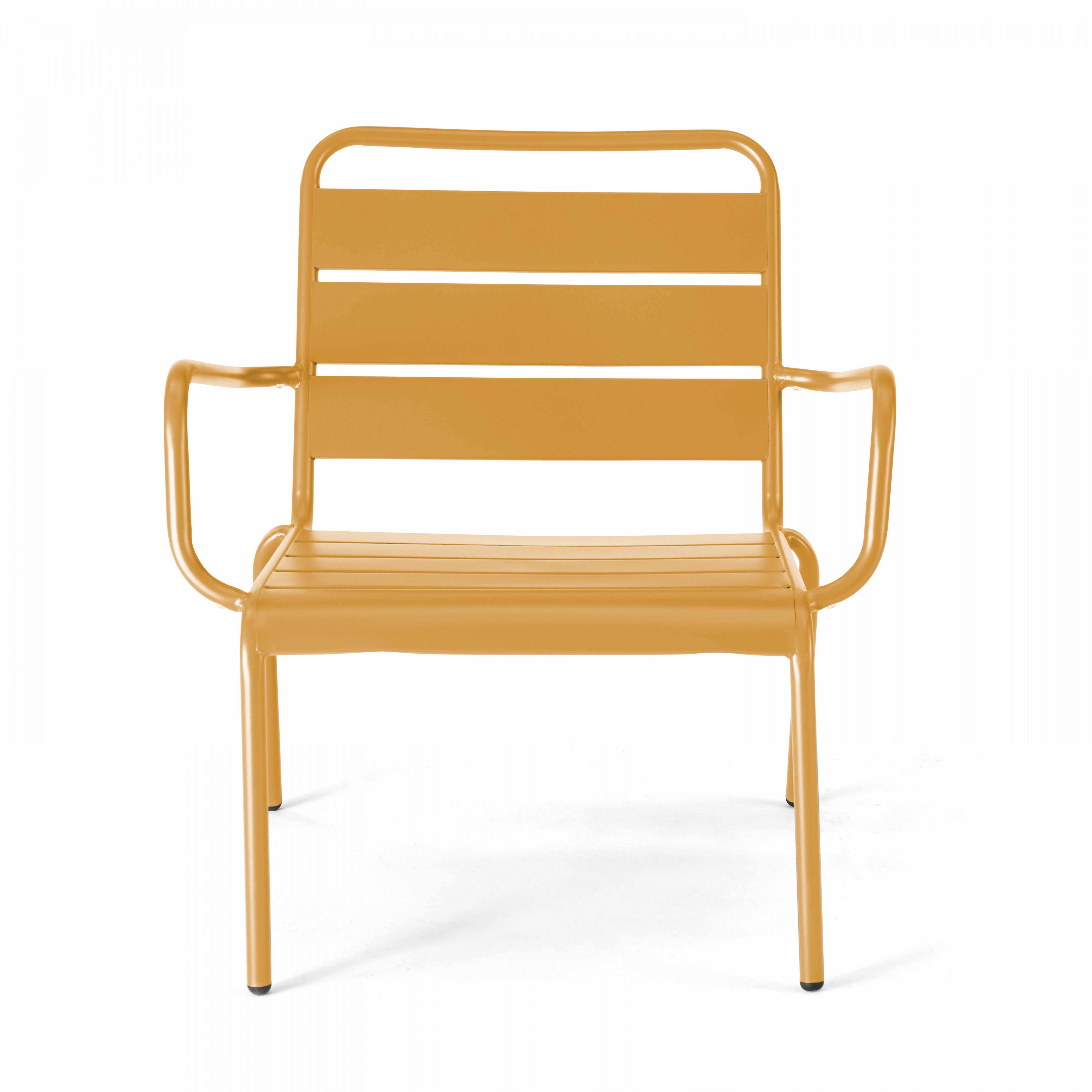 Oviala - Fauteuil relax et repose pied en métal jaune Palavas - Oviala - Imagen 6