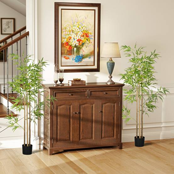 Plante artificielle Bambou arbre artificiel hauteur 180 cm avec pot, décoration interieur, très réaliste - Image 2