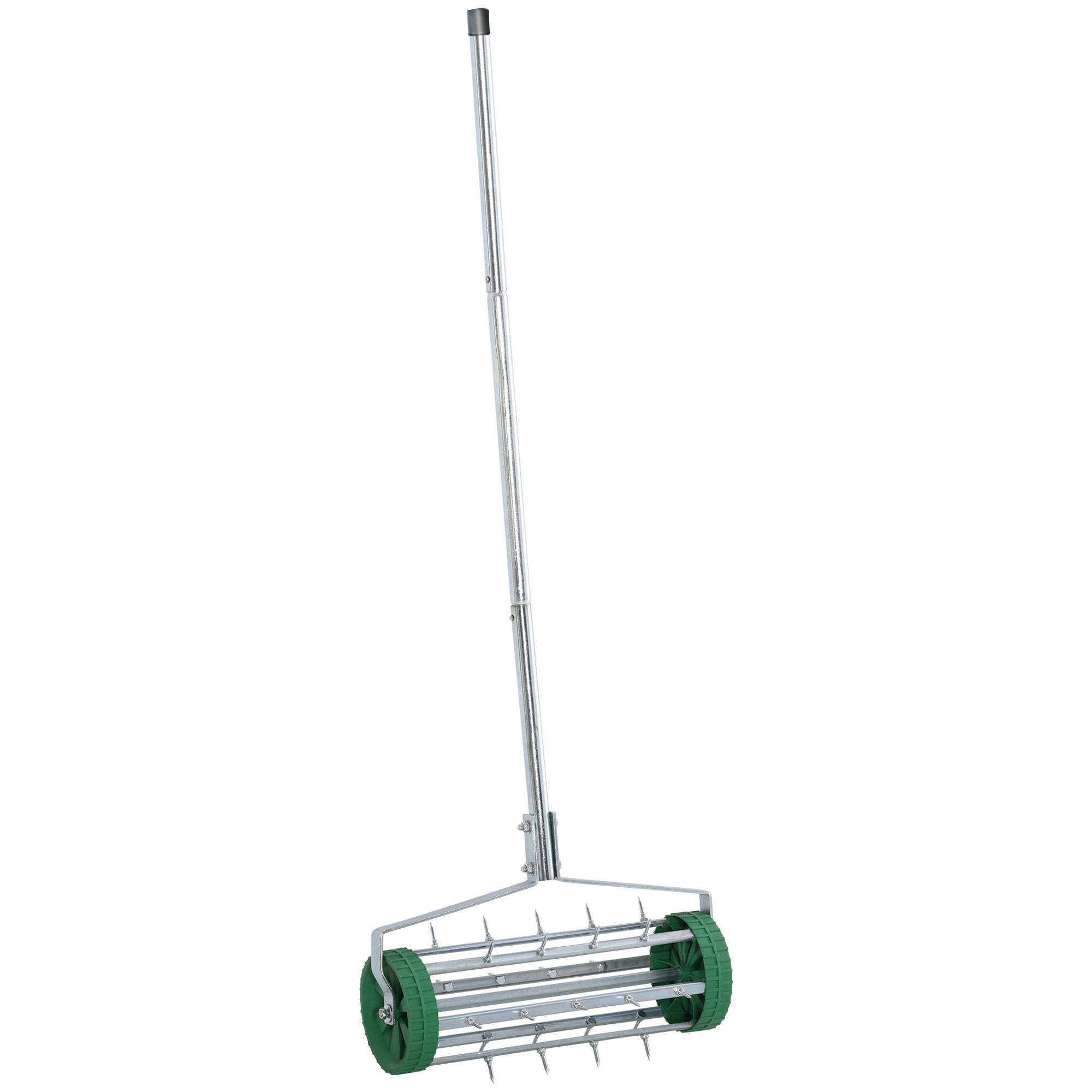 ComfortXL - Aérateur de gazon acier galvanisé 43,5 cm argent pour pelouse avec pointes profondes et manche réglable - Image 6