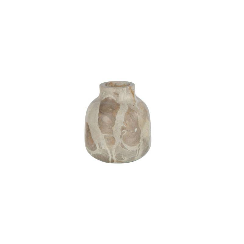 Vase en pierre beige 10x10x10 cm - J-Line - Image 1