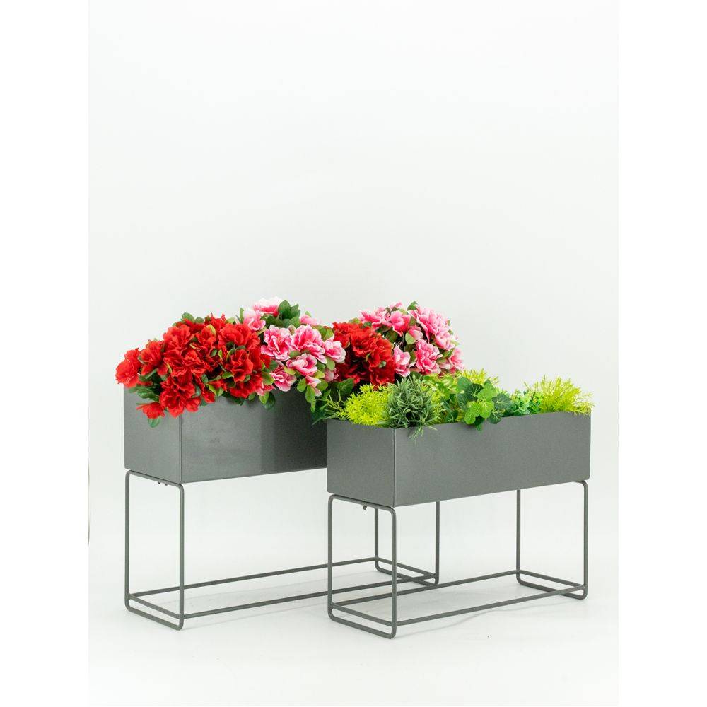 Aubry Gaspard - Sellettes de jardin en métal (Lot de 2) Rectangulaire - Imagen 4