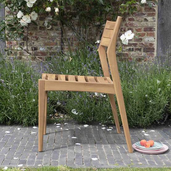 Wilsa Garden - Chaise de jardin en bois teck empilable NAPLES - Image 3