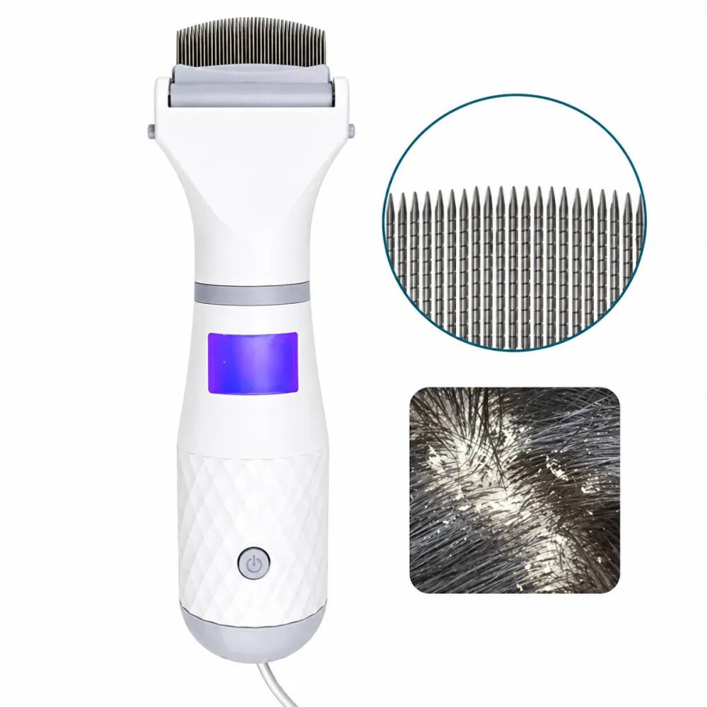 Peigne électrique anti-poux autonomie 4-6h LED 3 niveaux silencieux - Image 1