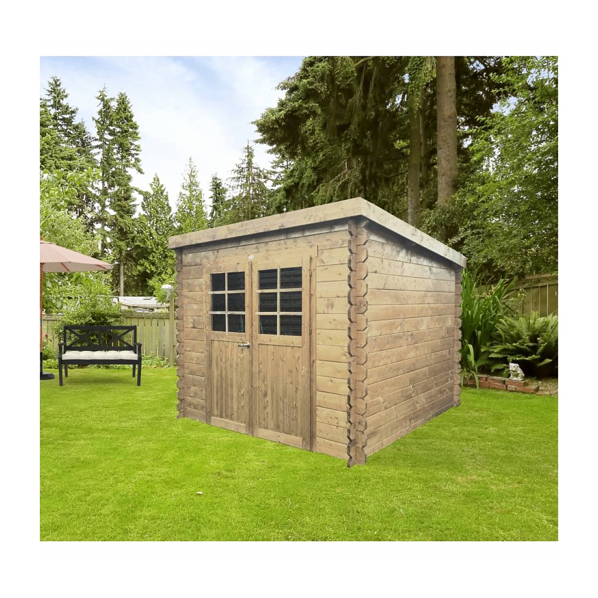 Abri de Jardin SOLID Hof - Maisonnette en Bois 2,48 x 2,48 m avec Ventilation - Image 1