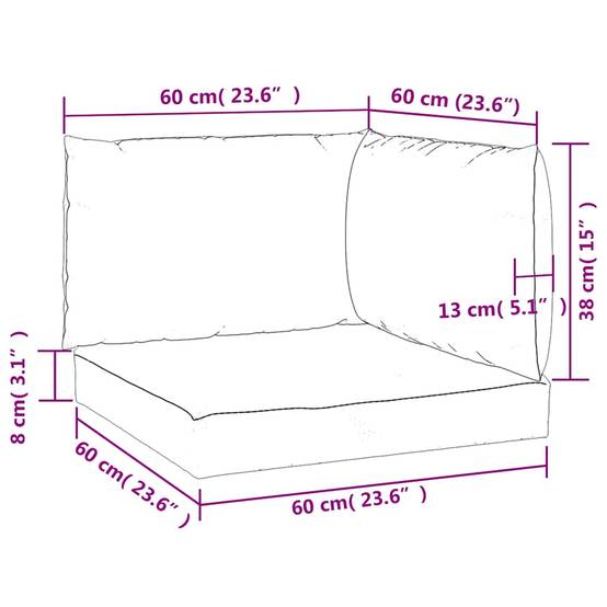 Coussins Palette Lot de 3 Tissu Oxford Confortable pour Salon de Jardin d'Extérieur Bleu – ComfortXL Outdoor Living - Image 10