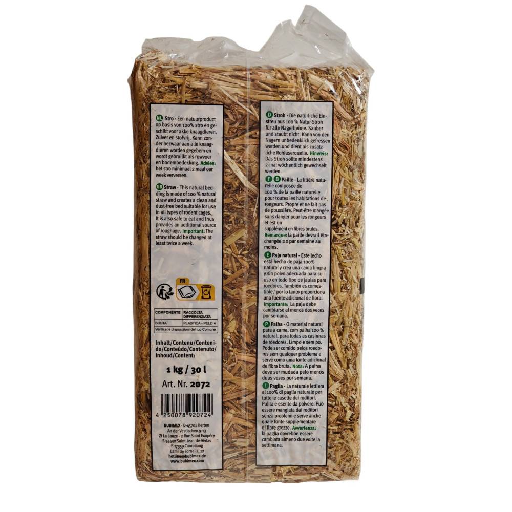 Bubimex - Paille naturelle pour rongeurs Bubimex, 30 L soit 1 kg - Image 3