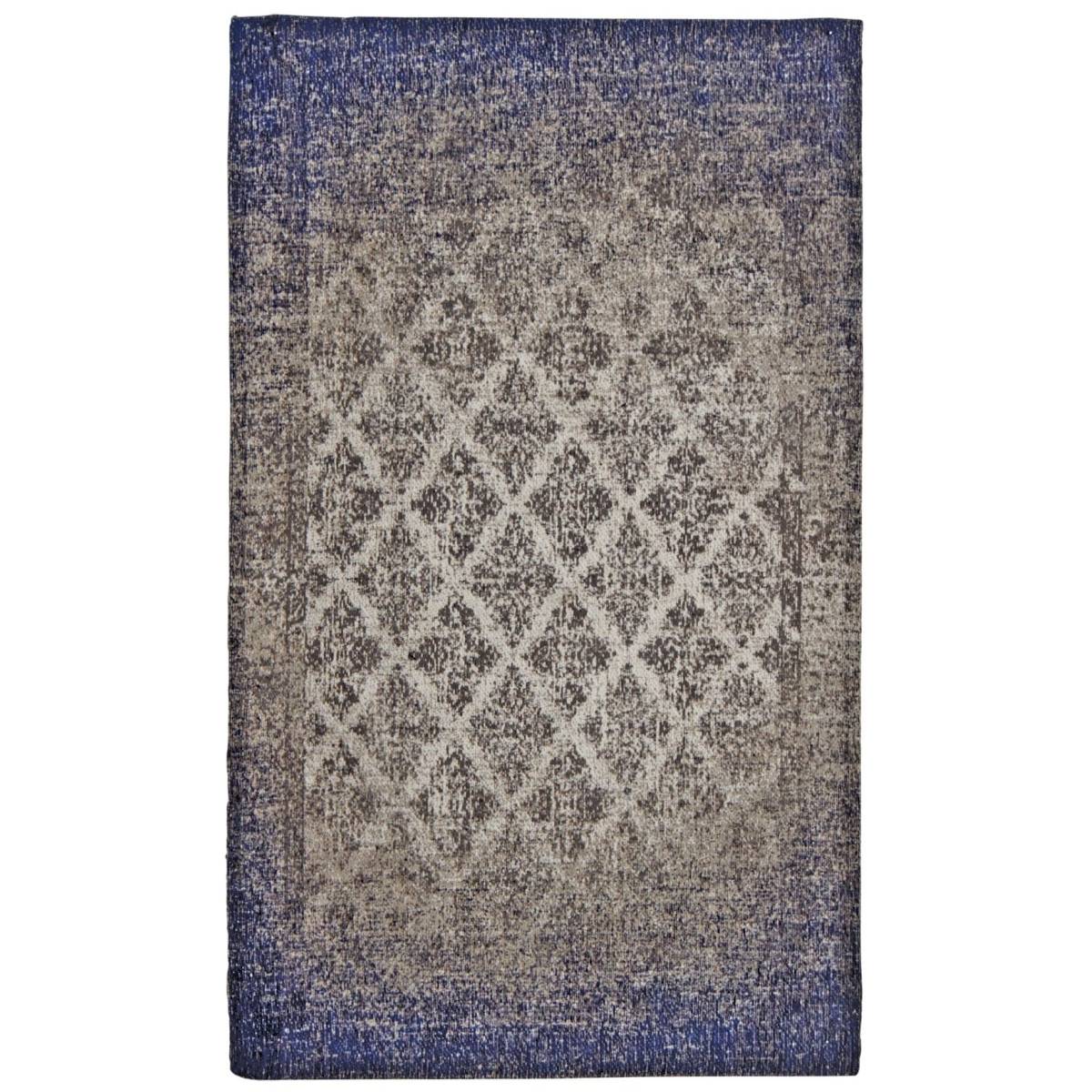 Aubry Gaspard - Tapis jacquard bleu 110 cm - Imagen 1