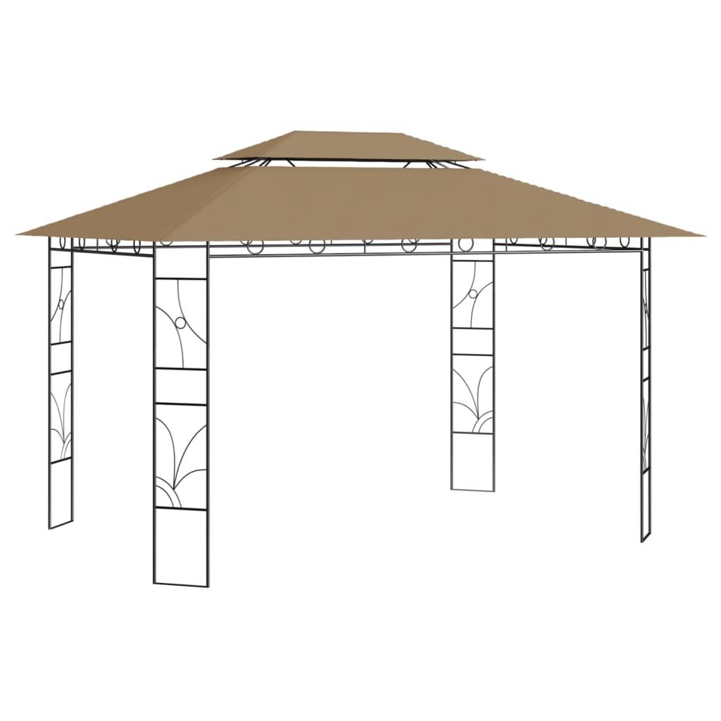 Pergola Jardin - Tonnelle de jardin - Belvédère 4x3x2,7 m Taupe 160 g/m² MI47 - Image 2