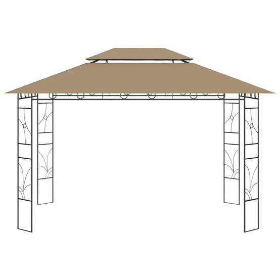 Pergola Jardin - Tonnelle de jardin - Belvédère 4x3x2,7 m Taupe 160 g/m² MI47 - Image 1