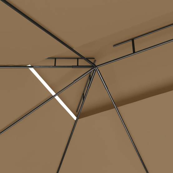 Pergola Jardin - Tonnelle de jardin - Belvédère 4x3x2,7 m Taupe 160 g/m² MI47 - Image 5