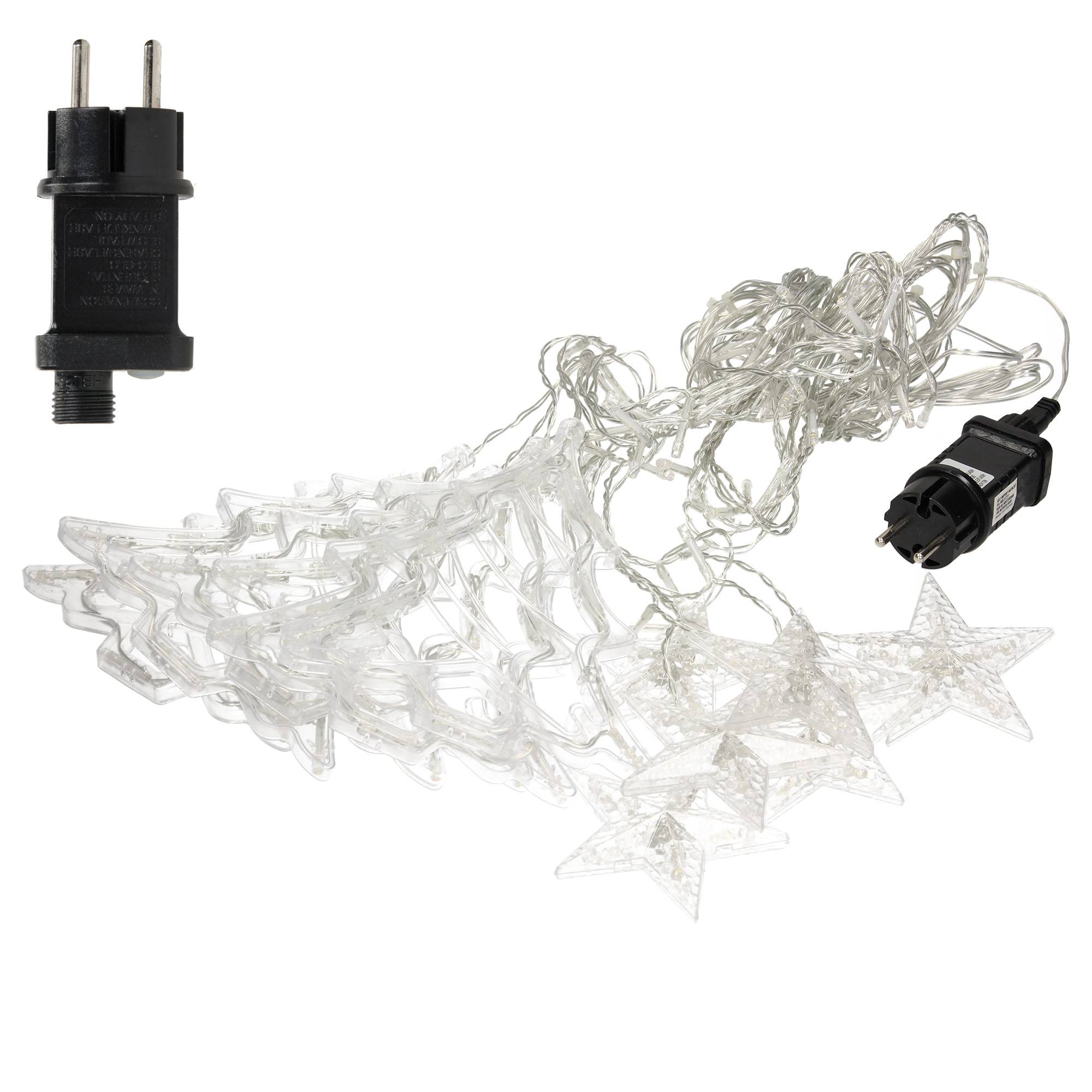Ecd-Germany - Rideau lumineux avec étoile 138 LEDs blanc chaud décoration de Noël 8 fonctions - Imagen 2