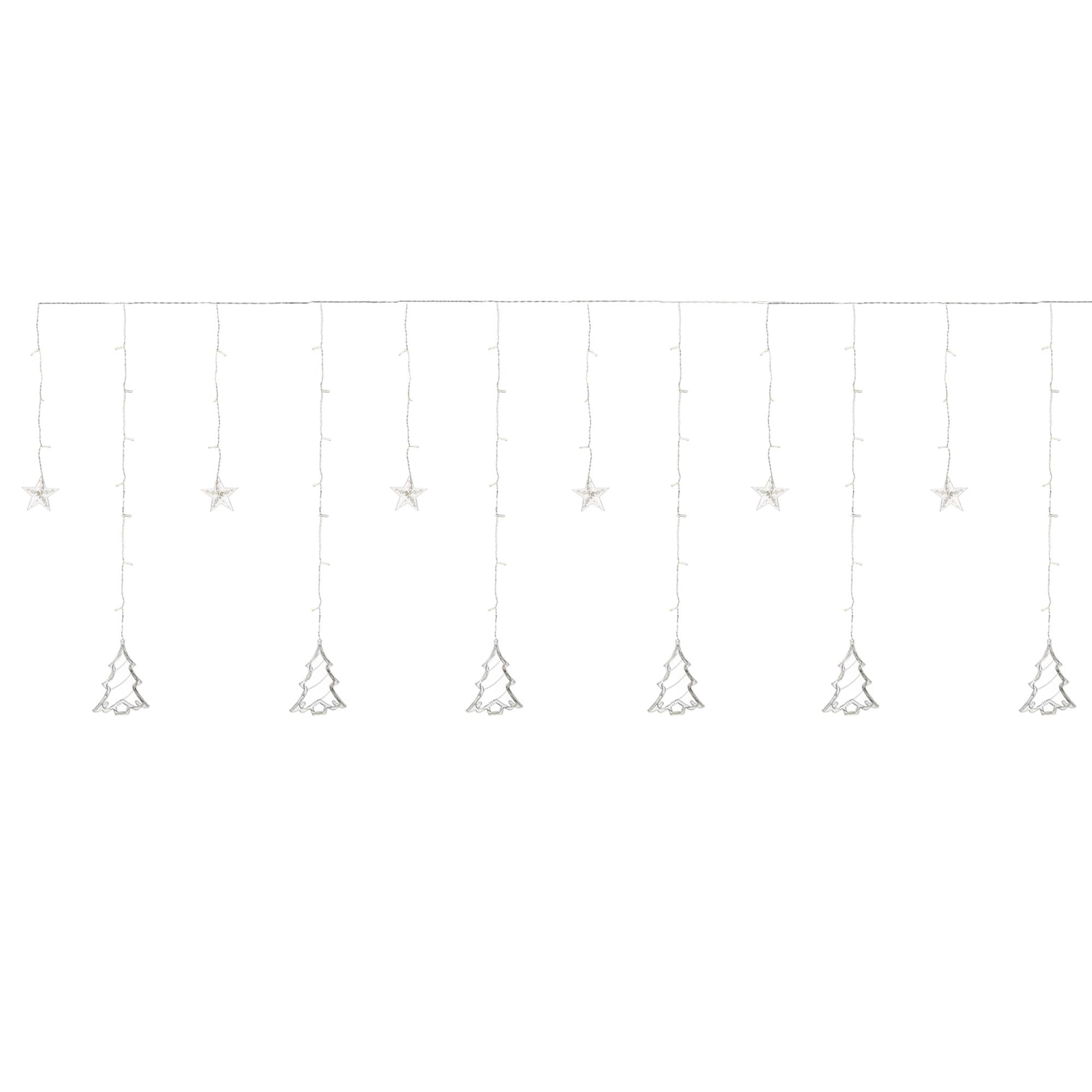 Ecd-Germany - Rideau lumineux avec étoile 138 LEDs blanc chaud décoration de Noël 8 fonctions - Imagen 1