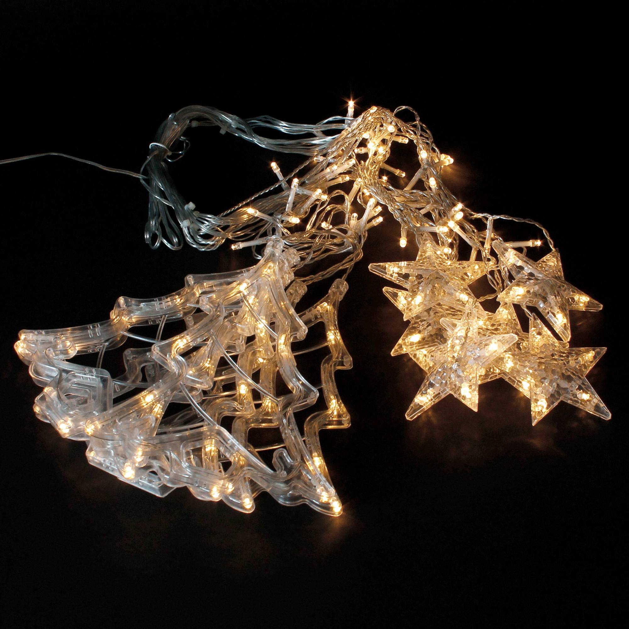 Ecd-Germany - Rideau lumineux avec étoile 138 LEDs blanc chaud décoration de Noël 8 fonctions - Imagen 3