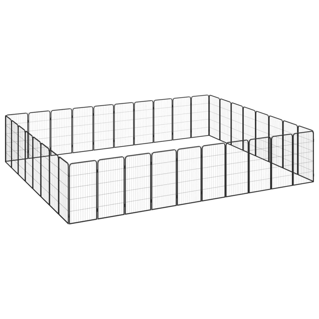 Vidaxl - Parc pour chien 36panneaux Noir 50x100cm Acier enduit de poudre vidaXL 3115965 - Imagen 1