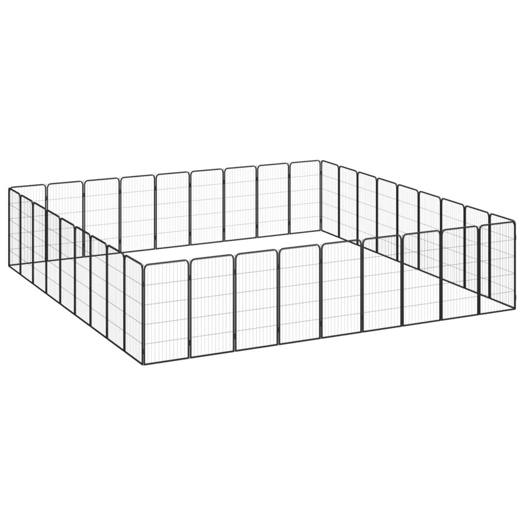 Vidaxl - Parc pour chien 36panneaux Noir 50x100cm Acier enduit de poudre vidaXL 3115965 - Imagen 7
