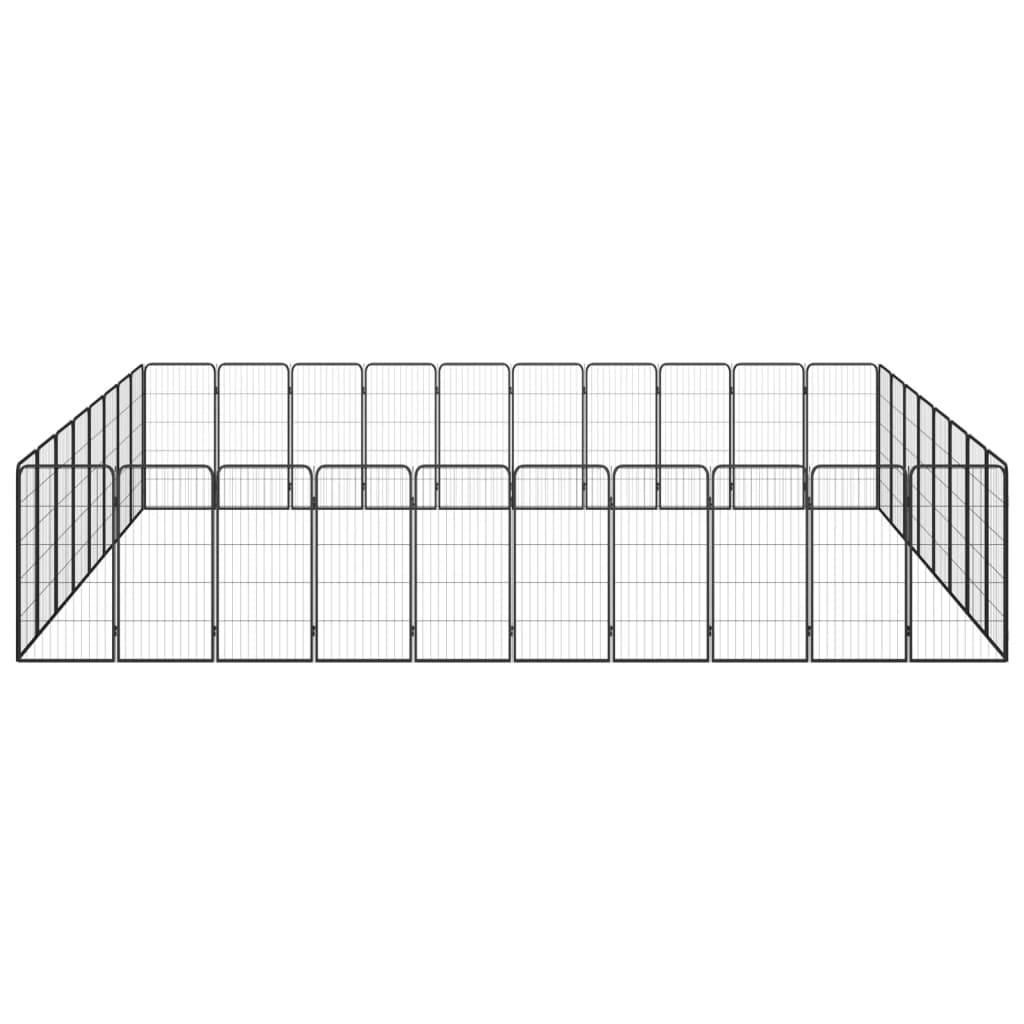 Vidaxl - Parc pour chien 36panneaux Noir 50x100cm Acier enduit de poudre vidaXL 3115965 - Imagen 2