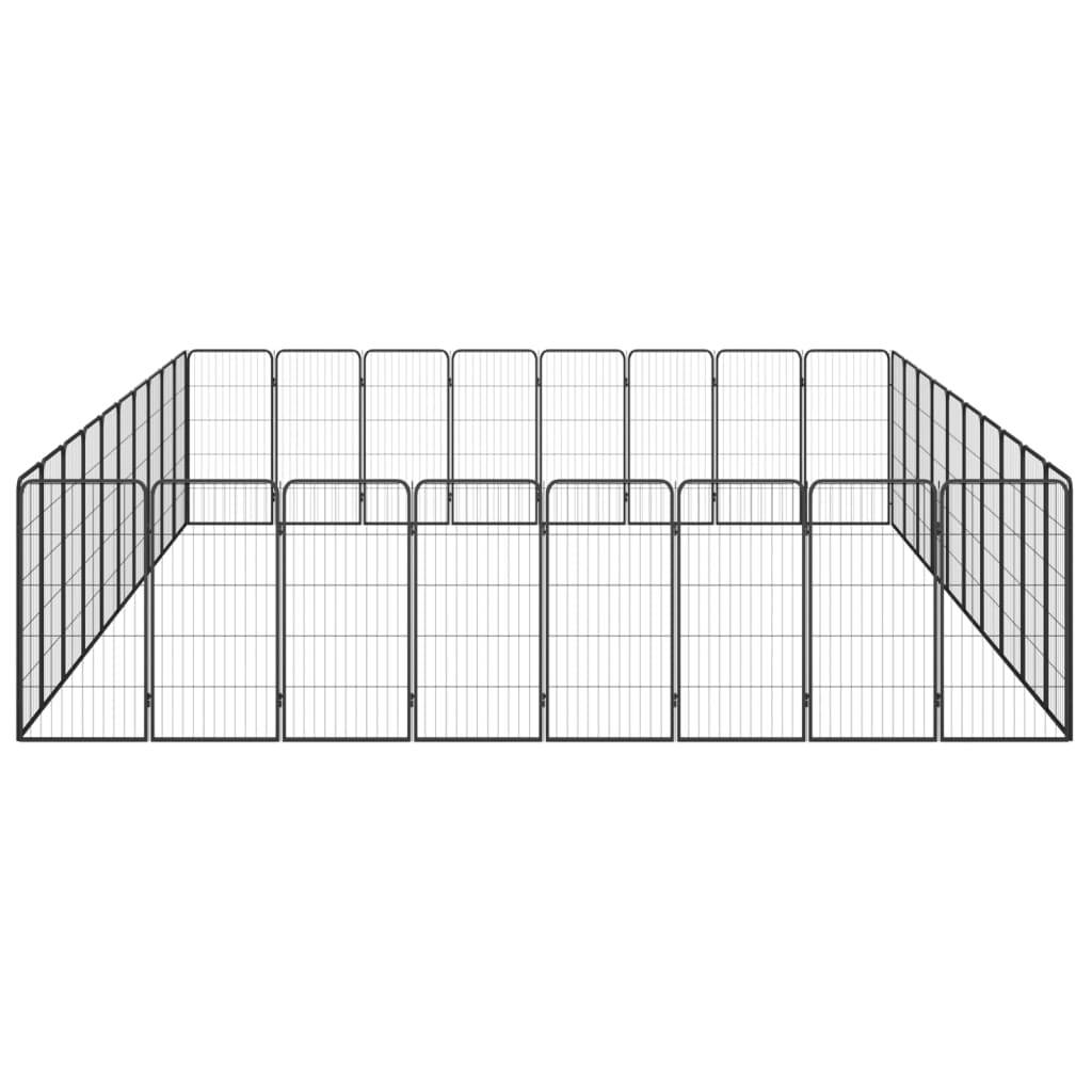 Vidaxl - Parc pour chien 36panneaux Noir 50x100cm Acier enduit de poudre vidaXL 3115965 - Imagen 5