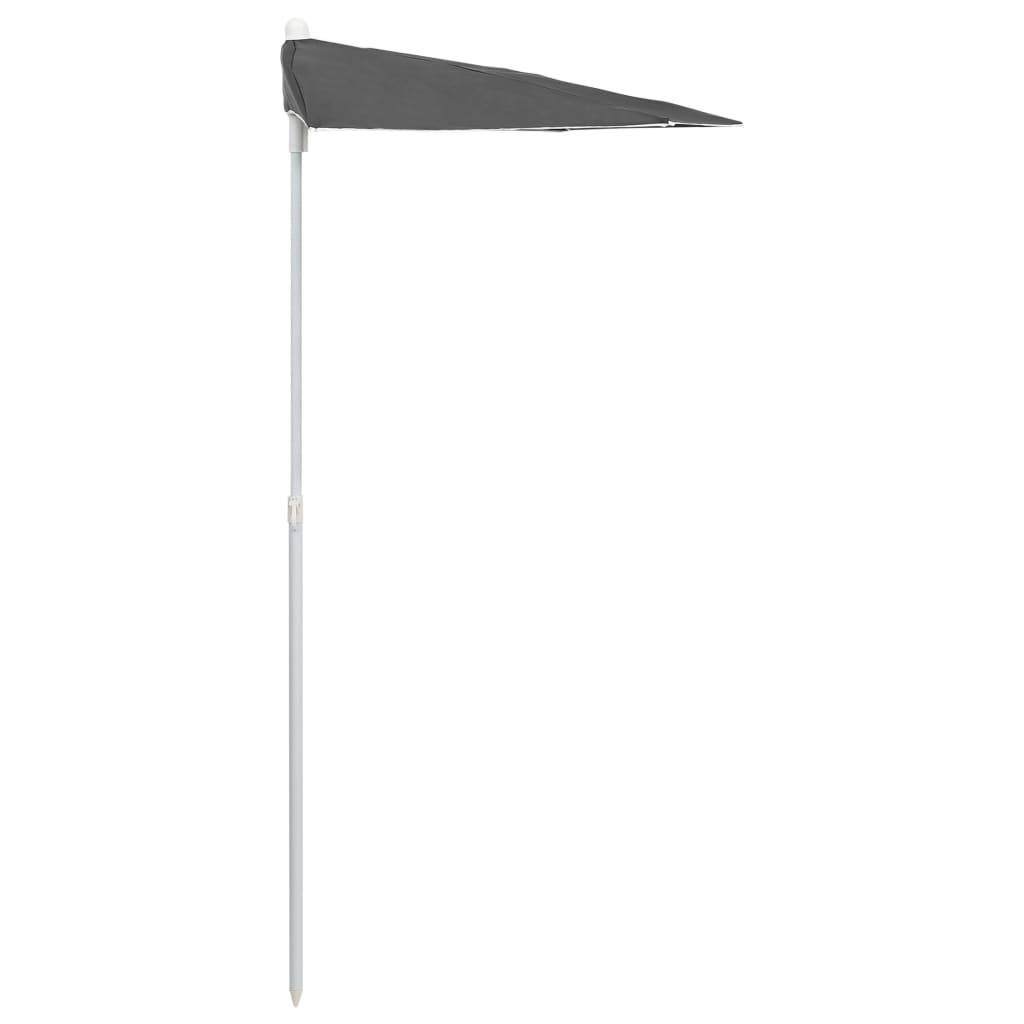 PANGIVO - Demi-parasol de jardin polyester acier anthracite 180 x 90 x 195 cm - PANGIVO - Image 5