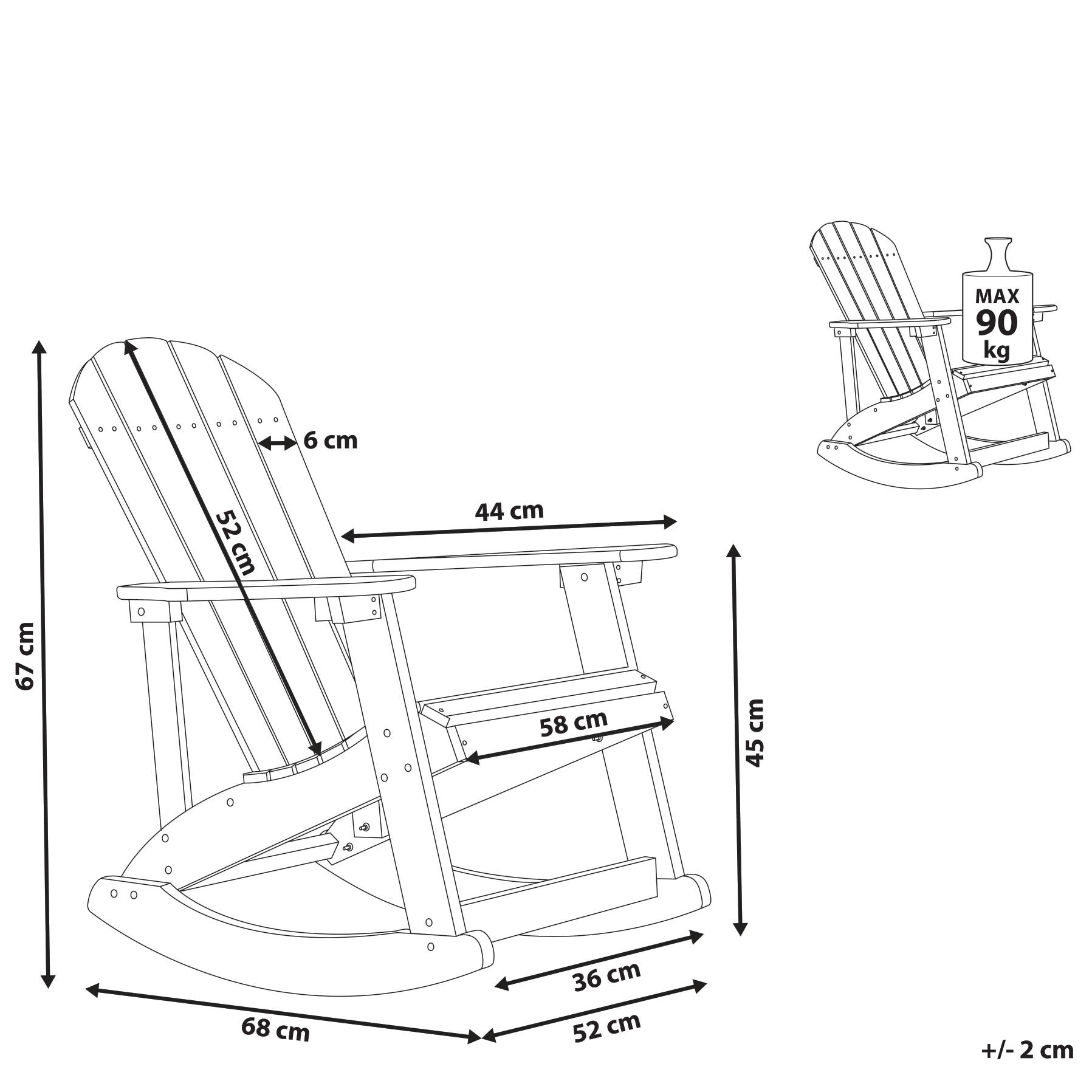 Chaise à bascule pour enfants Bois synthétique Bleu clair ADIRONDACK - Beliani - Image 2
