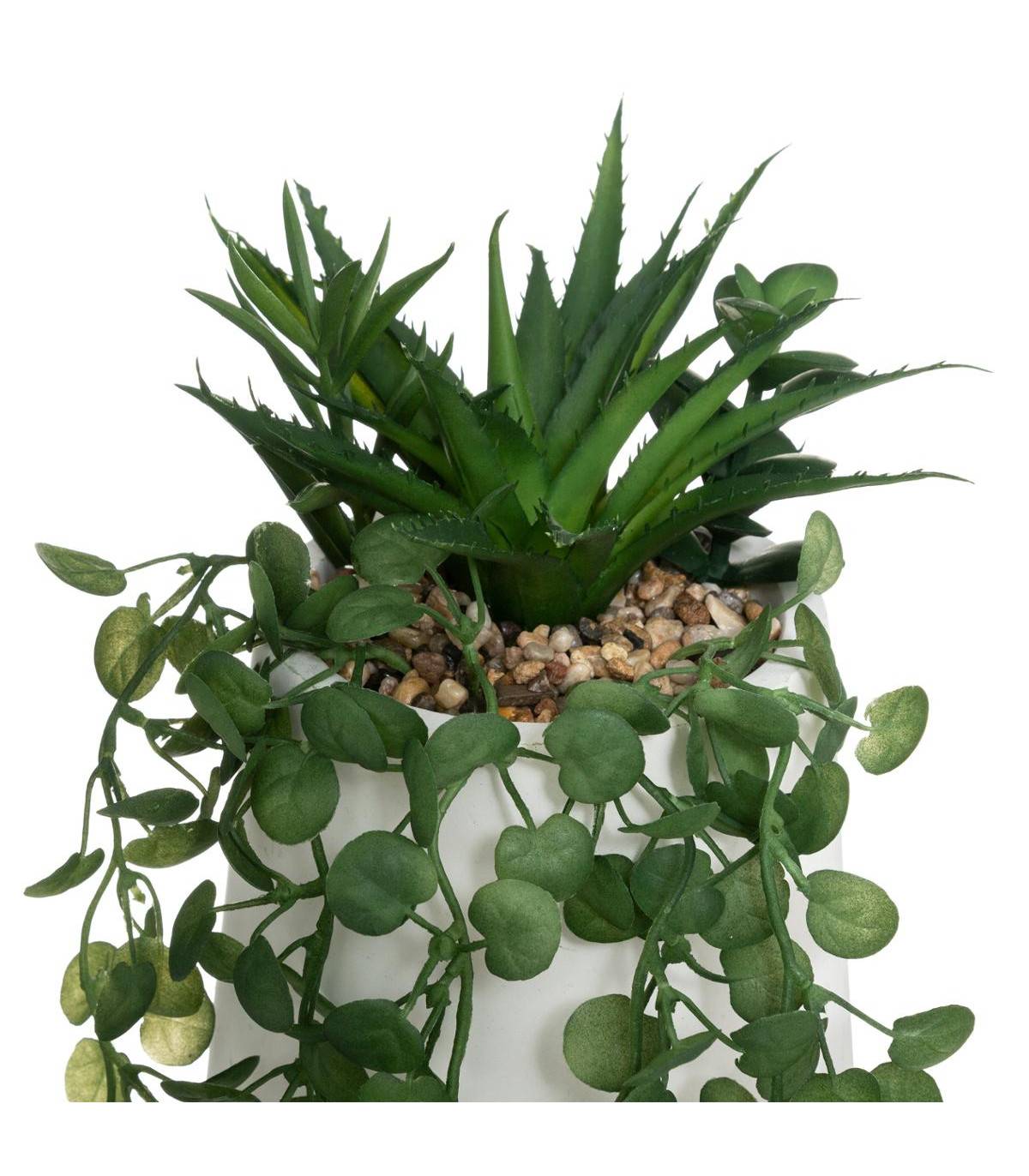 Composition de plantes arificielles Pot en ciment H 33 cm - Image 2