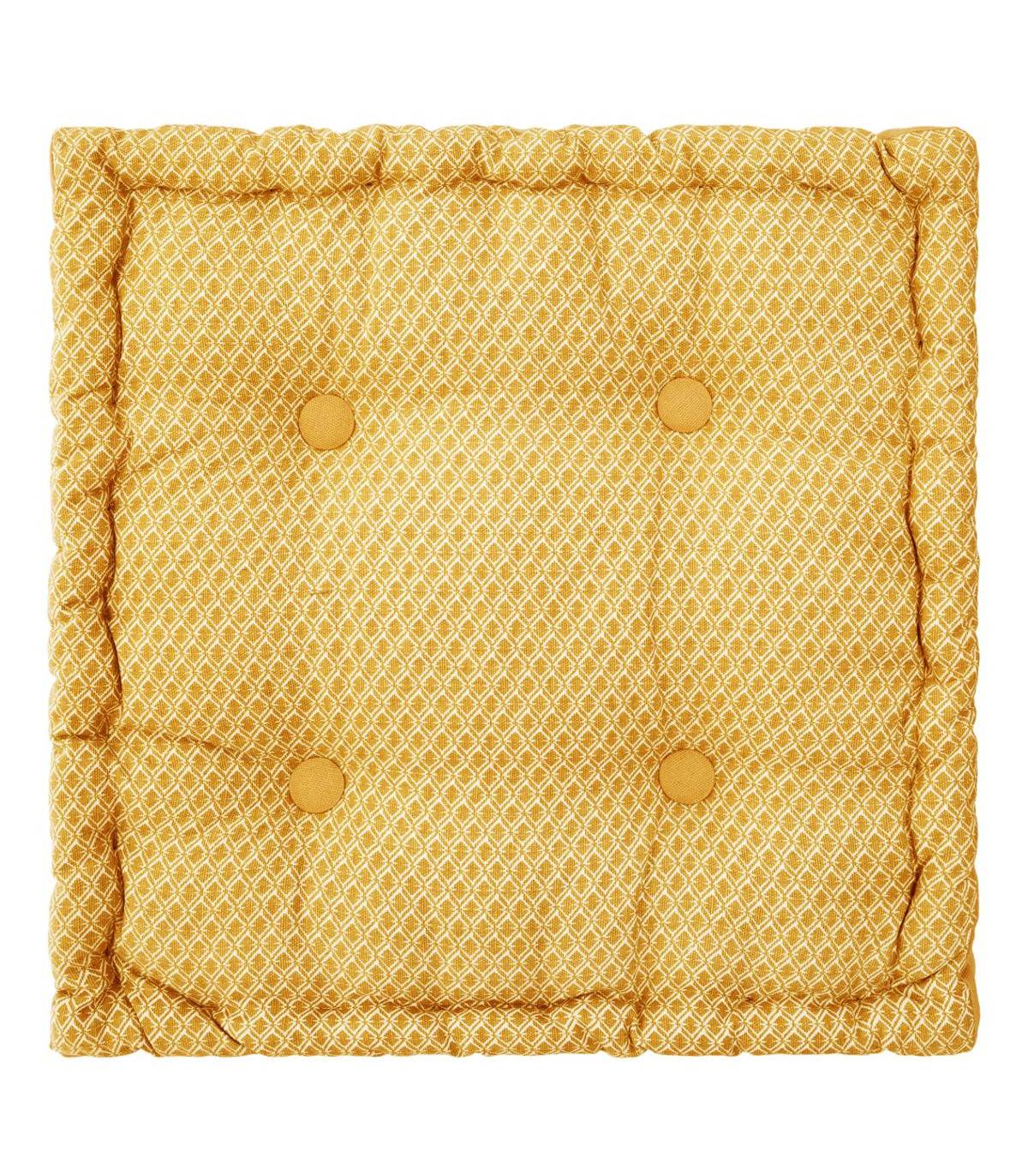 Coussin de sol en Coton Ocre motif Otto 40 x 40 cm - Imagen 1