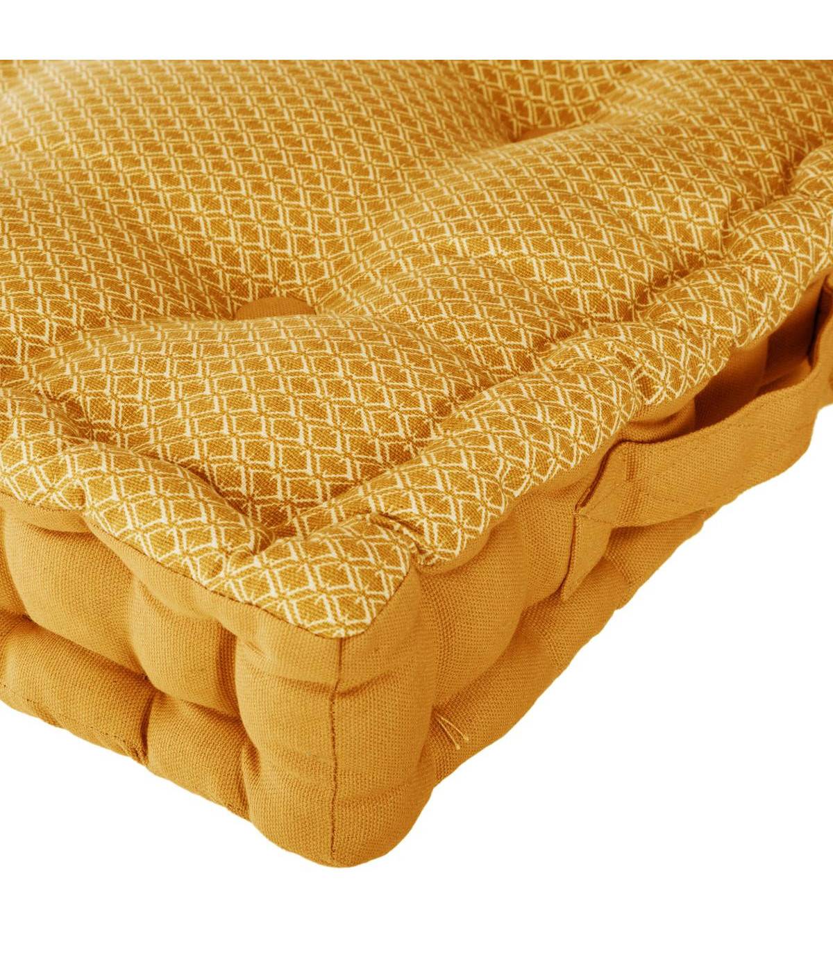 Coussin de sol en Coton Ocre motif Otto 40 x 40 cm - Imagen 4