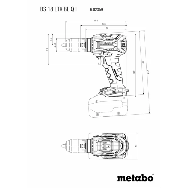 Metabo - Perceuse-visseuse sans fil BS 18 LTX BL Q I - 130 Nm, 18V - METABO - 602359650 - Image 2