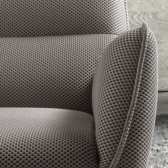 ALTOBUY - Fauteuil pivotant tissu maille mesh 3D gris pied métal - RIVOLI - Image 3