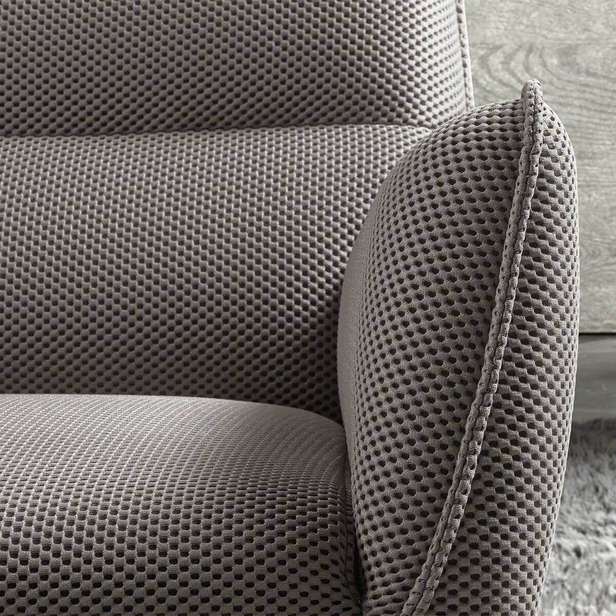 ALTOBUY - Fauteuil pivotant tissu maille mesh 3D gris pied métal - RIVOLI - Image 3