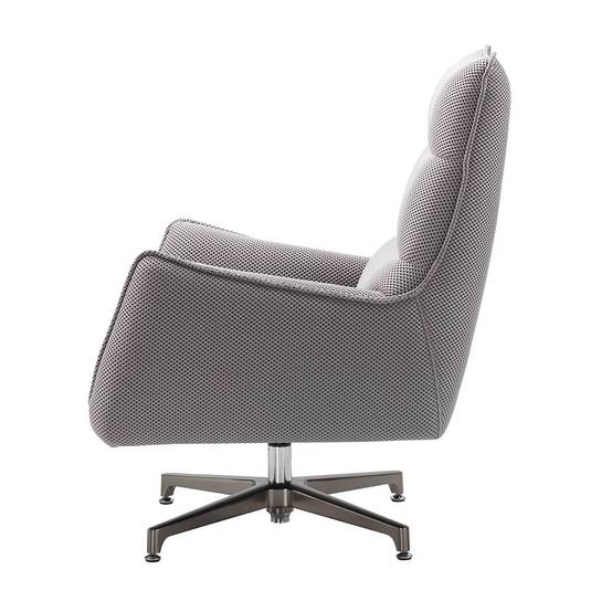 ALTOBUY - Fauteuil pivotant tissu maille mesh 3D gris pied métal - RIVOLI - Image 7