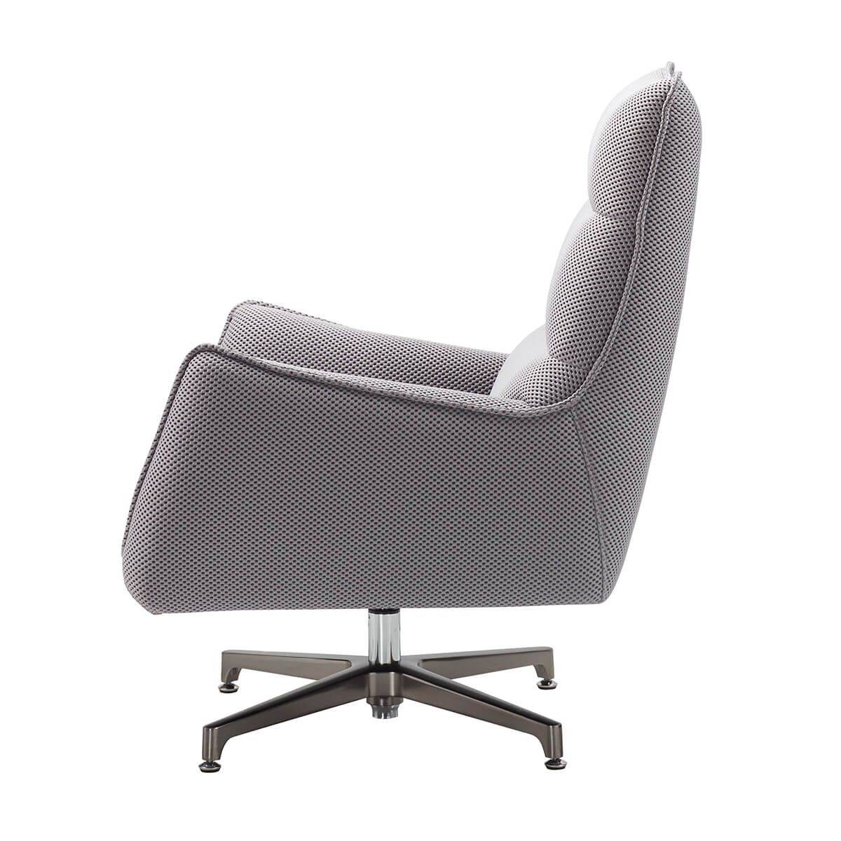 ALTOBUY - Fauteuil pivotant tissu maille mesh 3D gris pied métal - RIVOLI - Image 7
