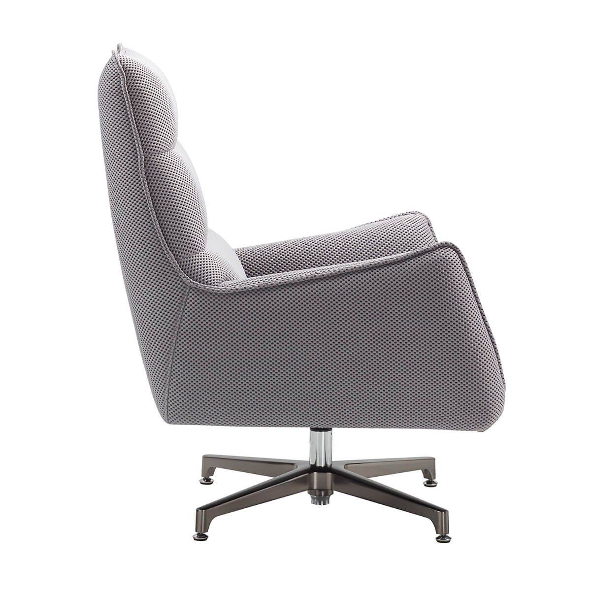 ALTOBUY - Fauteuil pivotant tissu maille mesh 3D gris pied métal - RIVOLI - Image 6