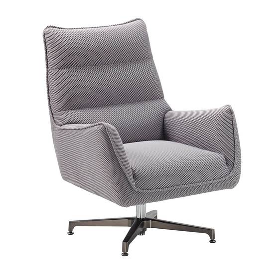 ALTOBUY - Fauteuil pivotant tissu maille mesh 3D gris pied métal - RIVOLI - Image 1