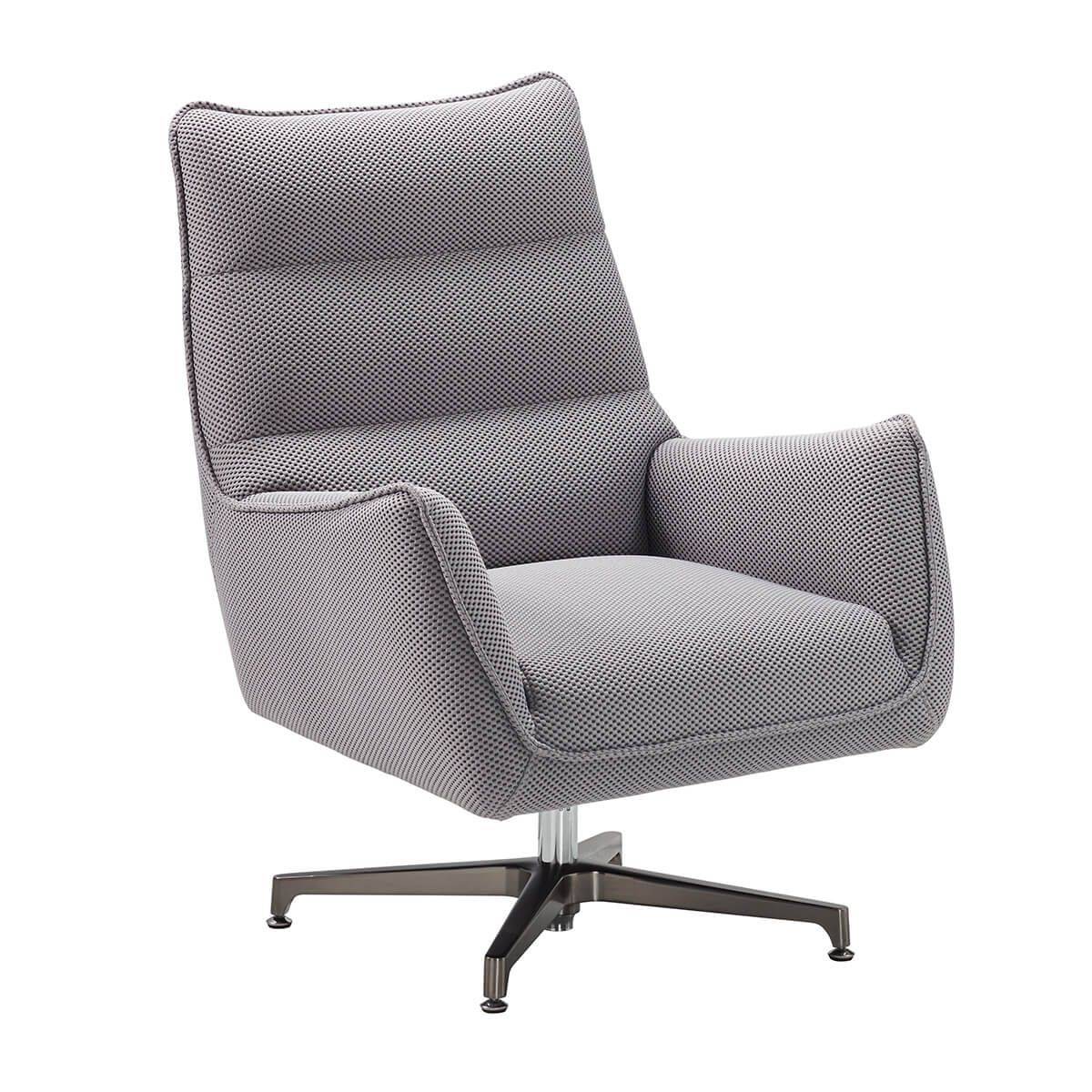 ALTOBUY - Fauteuil pivotant tissu maille mesh 3D gris pied métal - RIVOLI - Image 1
