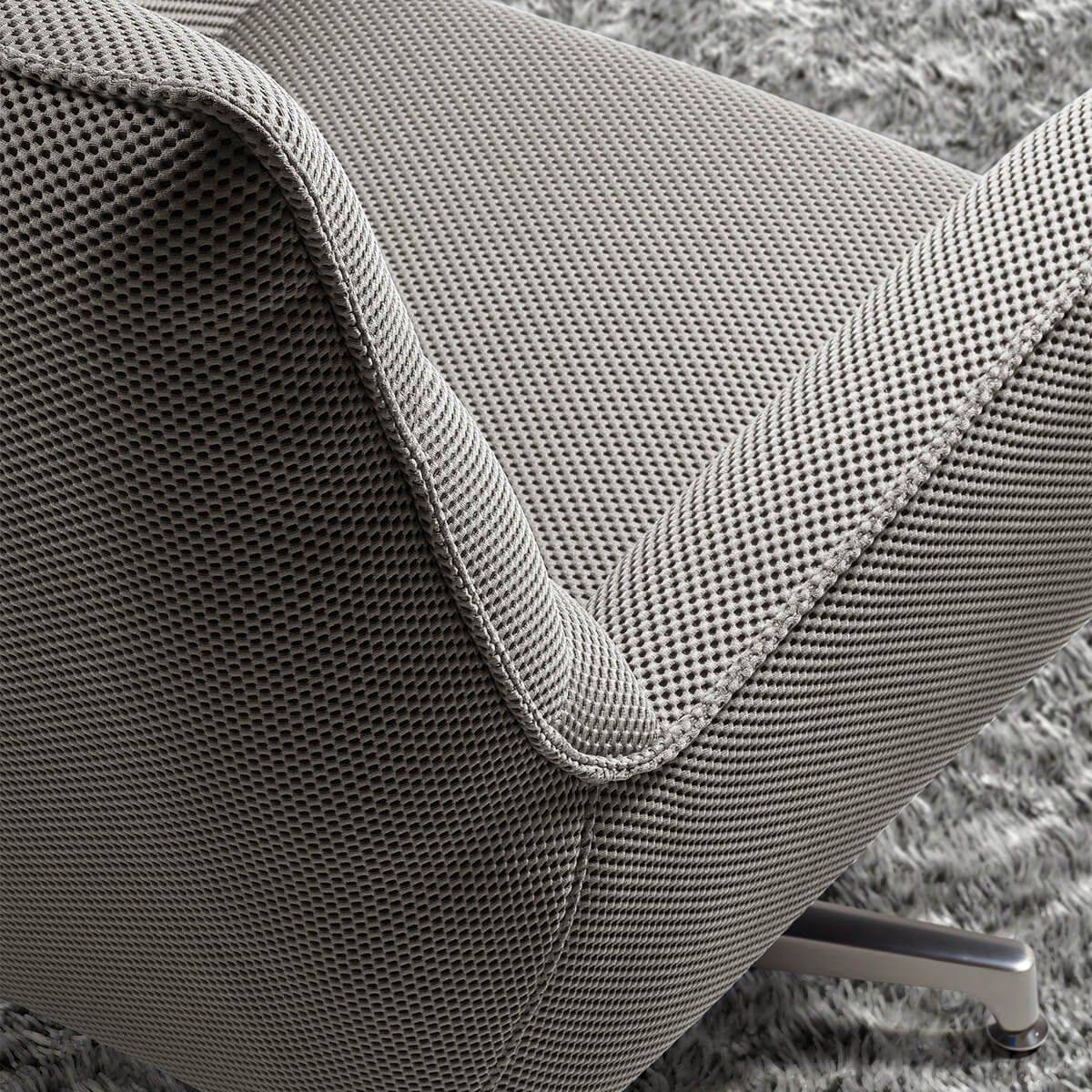 ALTOBUY - Fauteuil pivotant tissu maille mesh 3D gris pied métal - RIVOLI - Image 4