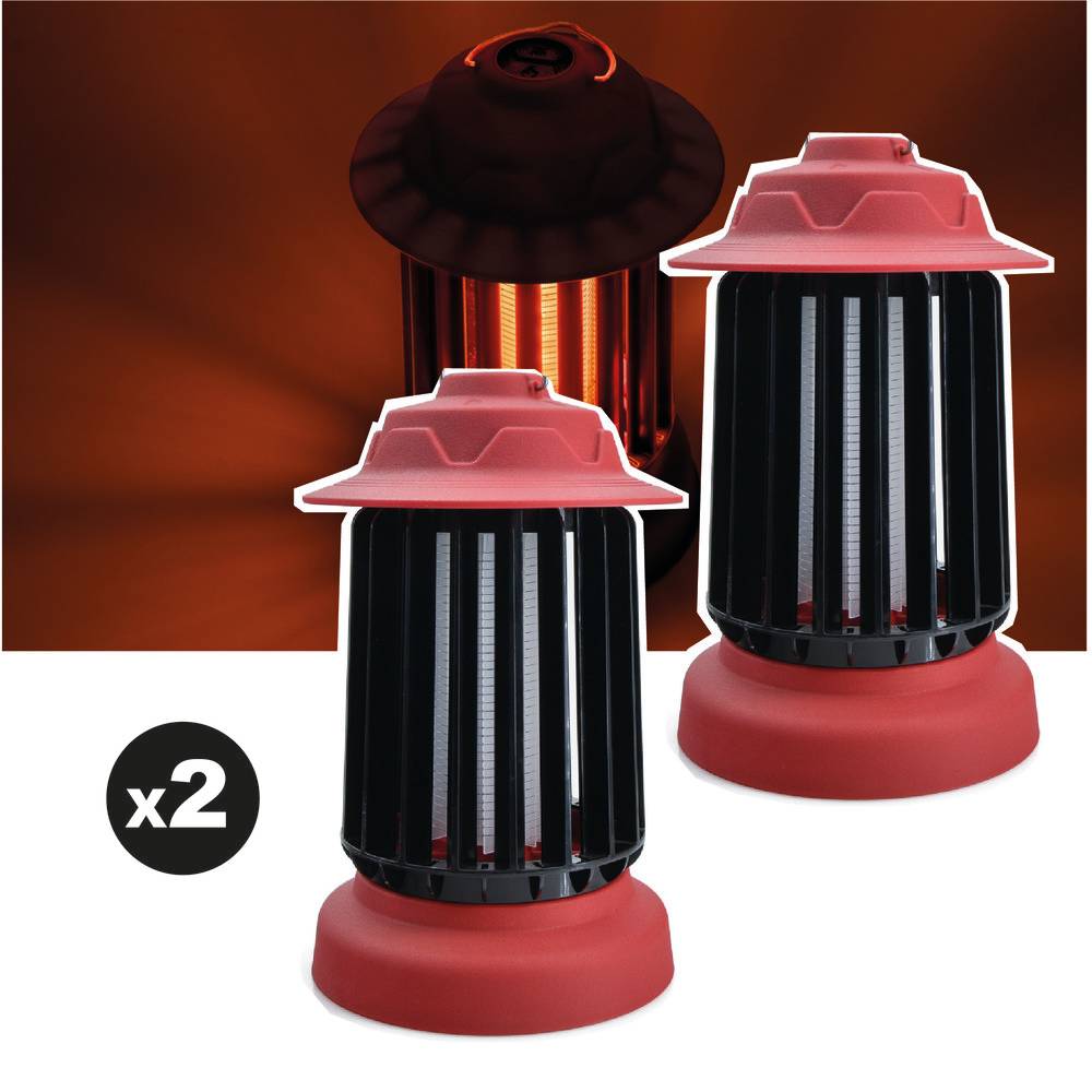 Lot de 2 pièges à moustique d'extérieur auto-nettoyant EZIlight® Mosquito Garden MG 10 Red