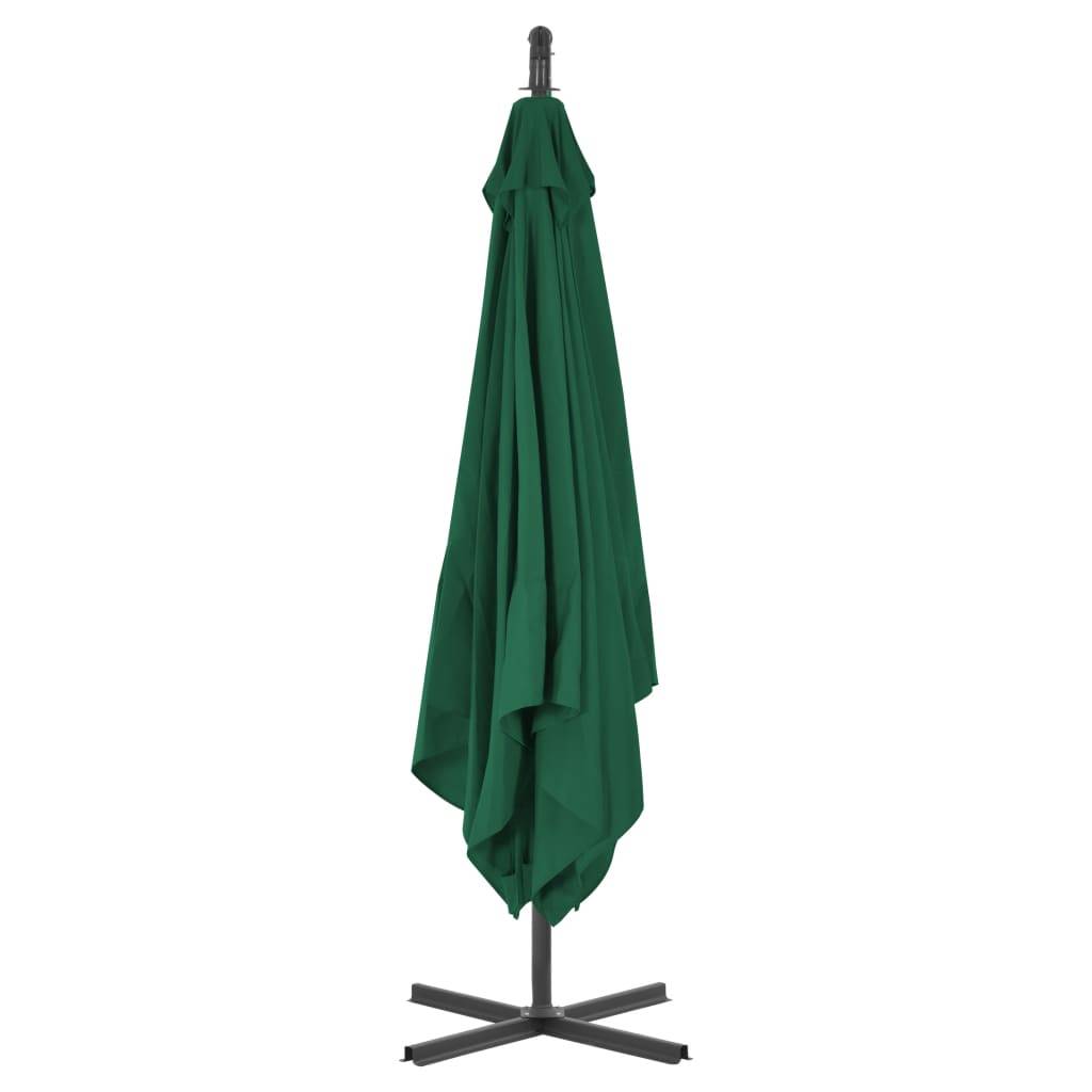 Helloshop26 - Parasol meuble de jardin en porte-à-faux avec mât en acier 250 x 250 cm vert - Imagen 4