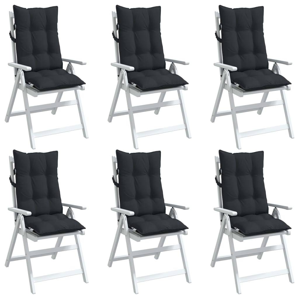 Coussins de chaise à dossier haut lot de 6 gris tissu oxford - Coussins