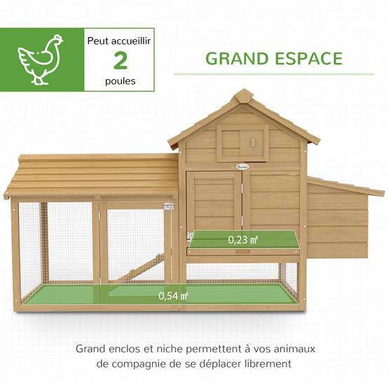 ComfortXL - Poulailler Cottage Bois Massif Sapin 0.8 m² - Abri Sécurisé avec Enclos - ComfortXL Outdoor Living - Image 6