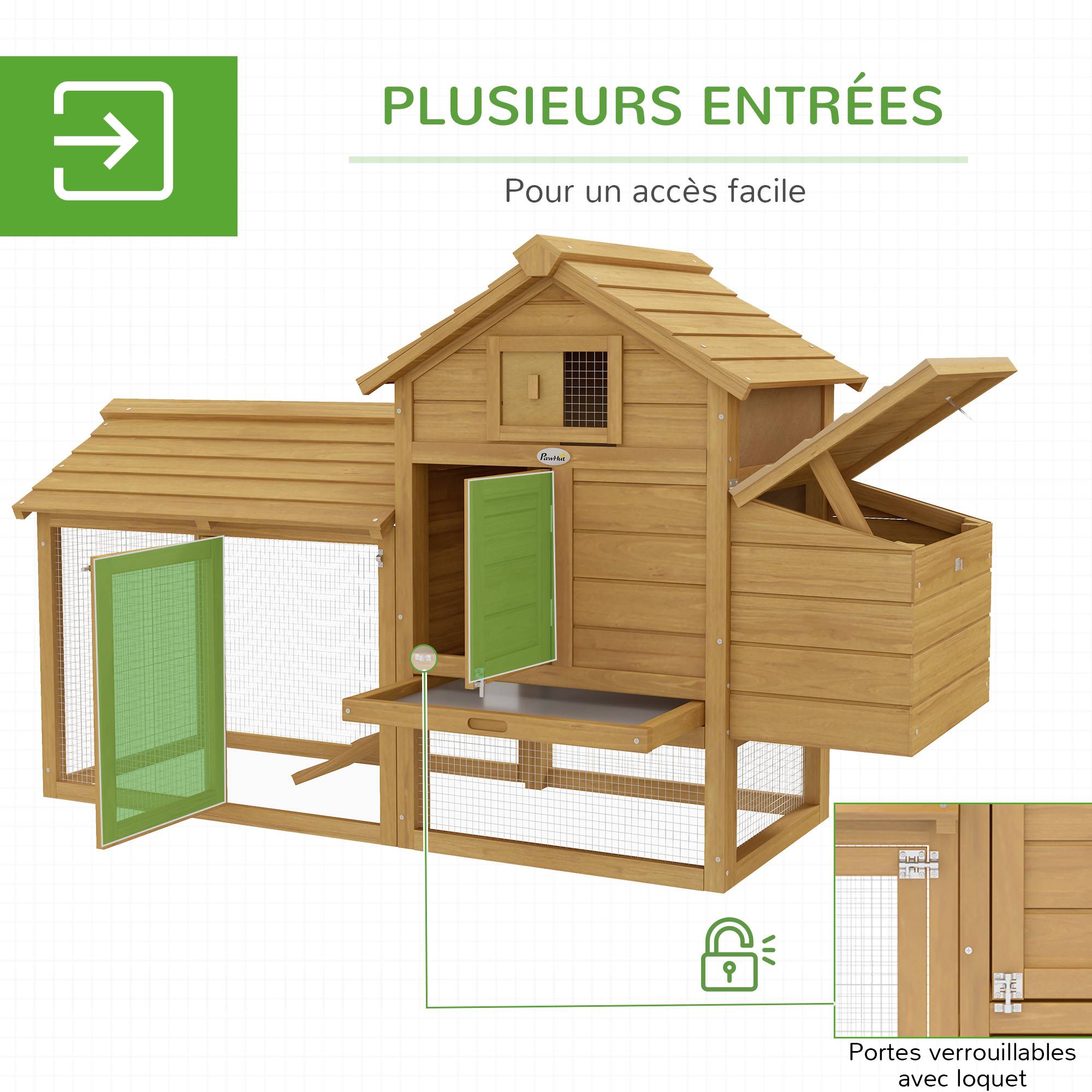 ComfortXL - Poulailler Cottage Bois Massif Sapin 0.8 m² - Abri Sécurisé avec Enclos - ComfortXL Outdoor Living - Image 7